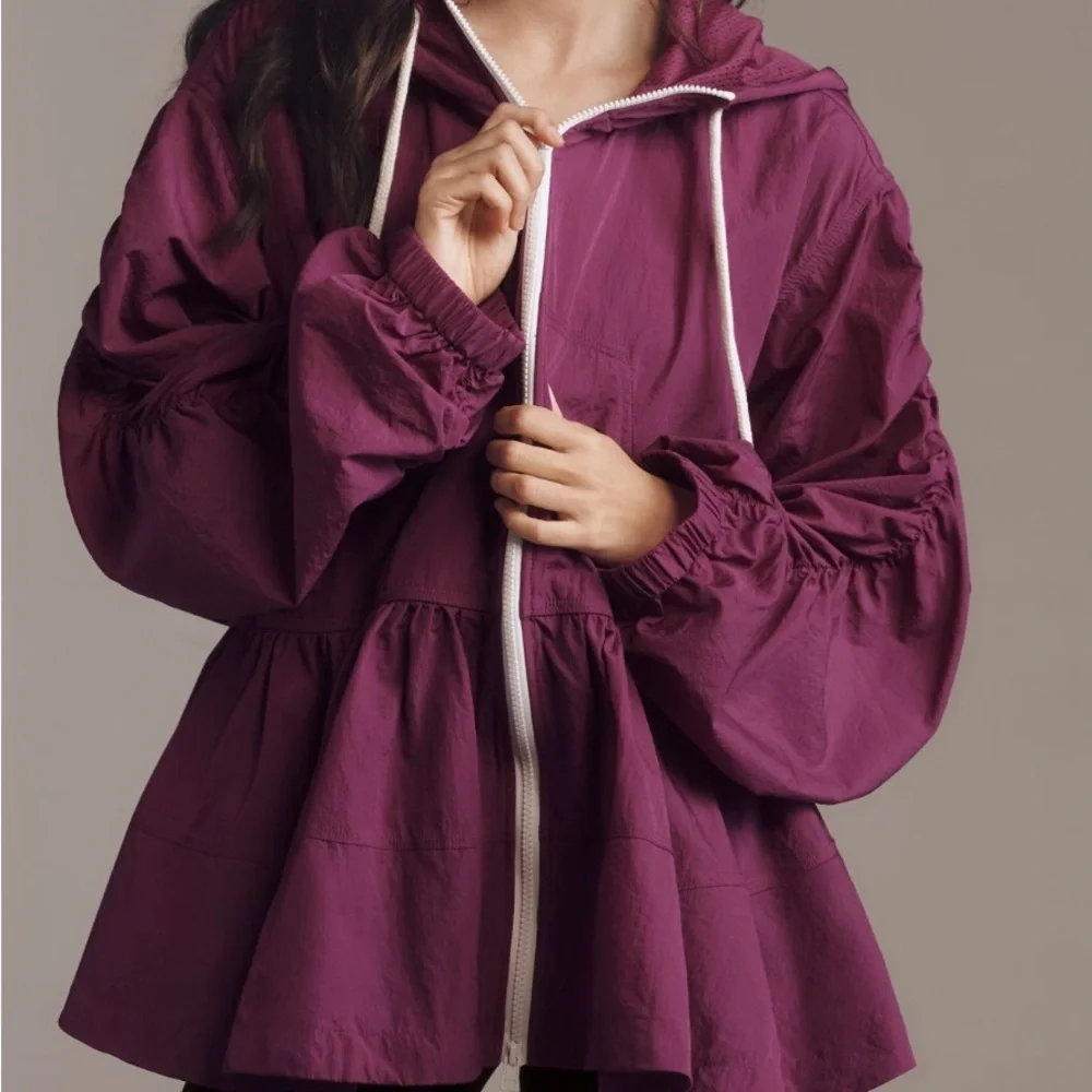 Anthropologie Daily practice || freestyle, hooded babydoll Zip-Up Jacket - Picture 2 of 8